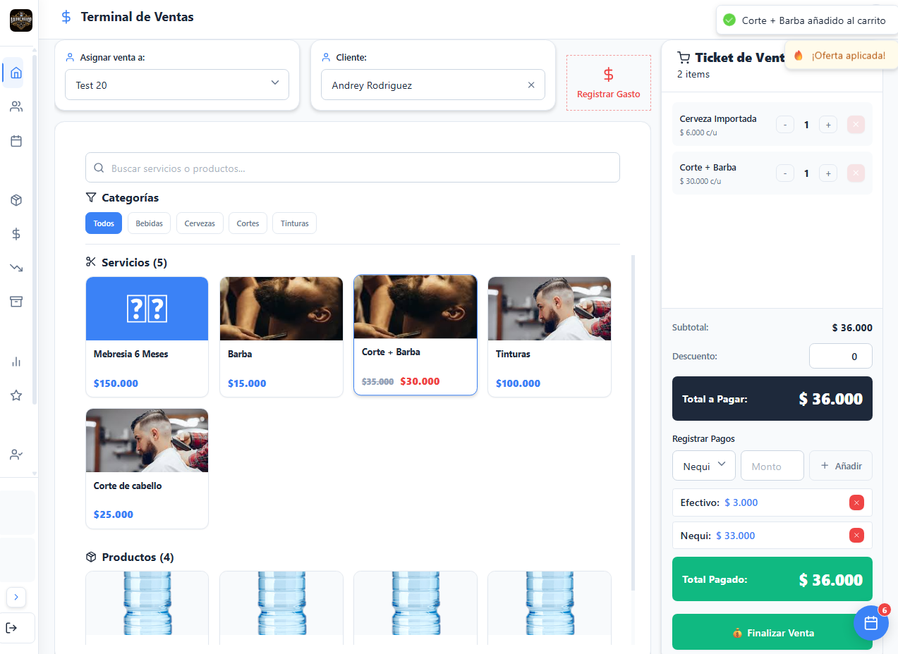 Interfaz Punto de Venta Turneoo